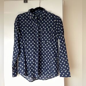 Elephant printed button down